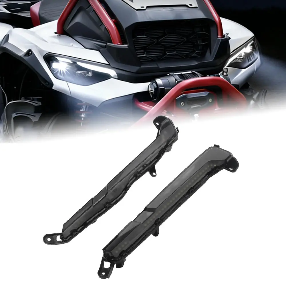 1 Pair Front Bumper LED Front DRL Lamps Smoke For Can-Am Outlander MAX 1000R EFI XT / XTP / LTD 2025-2026 ATV UTV Parts