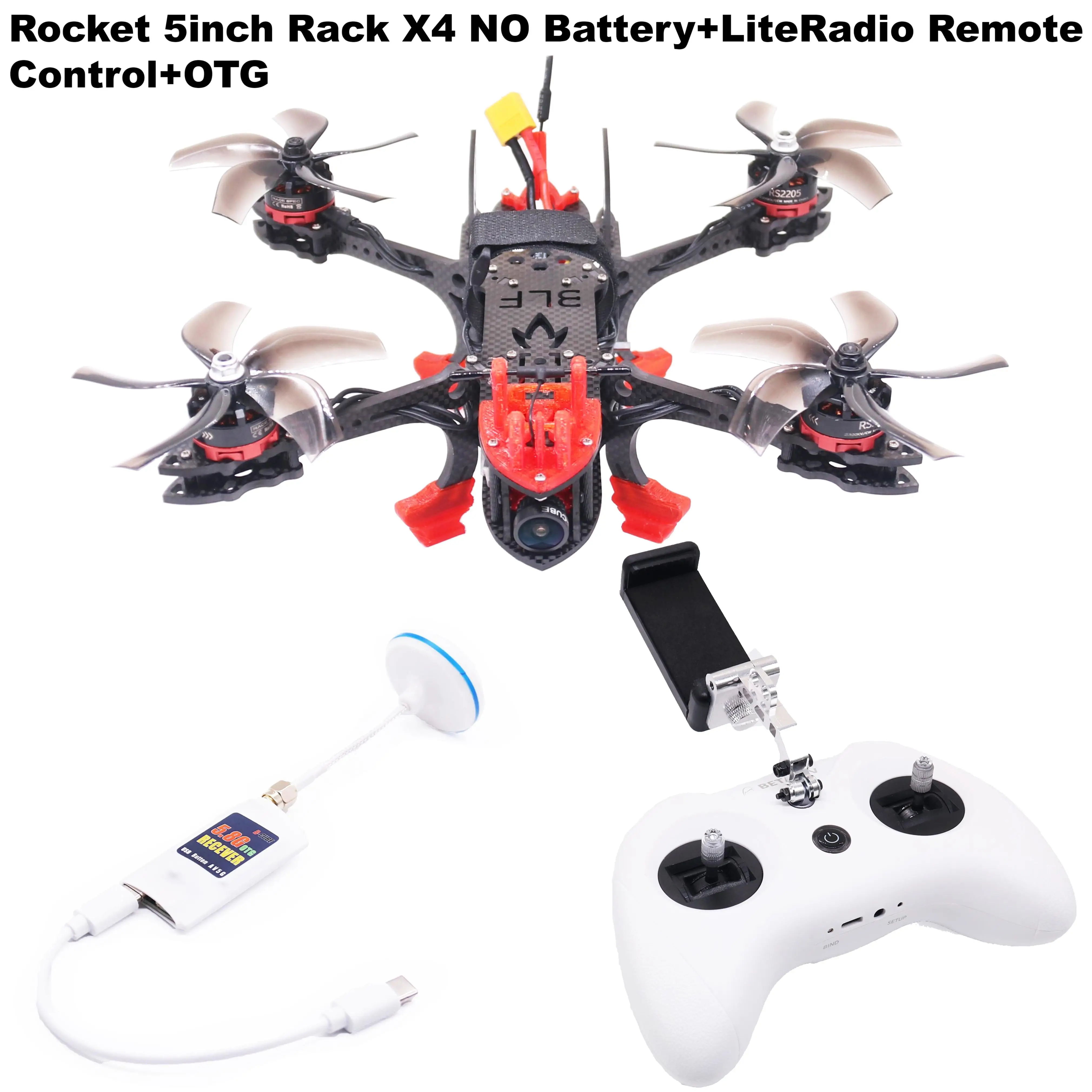 B-CUBE Rocket 5 pulgadas FPV Drone marco Kit fibra de carbono Racing Quadcopter estilo libre INAV Beatflight F722 Ardupilot Control de vuelo