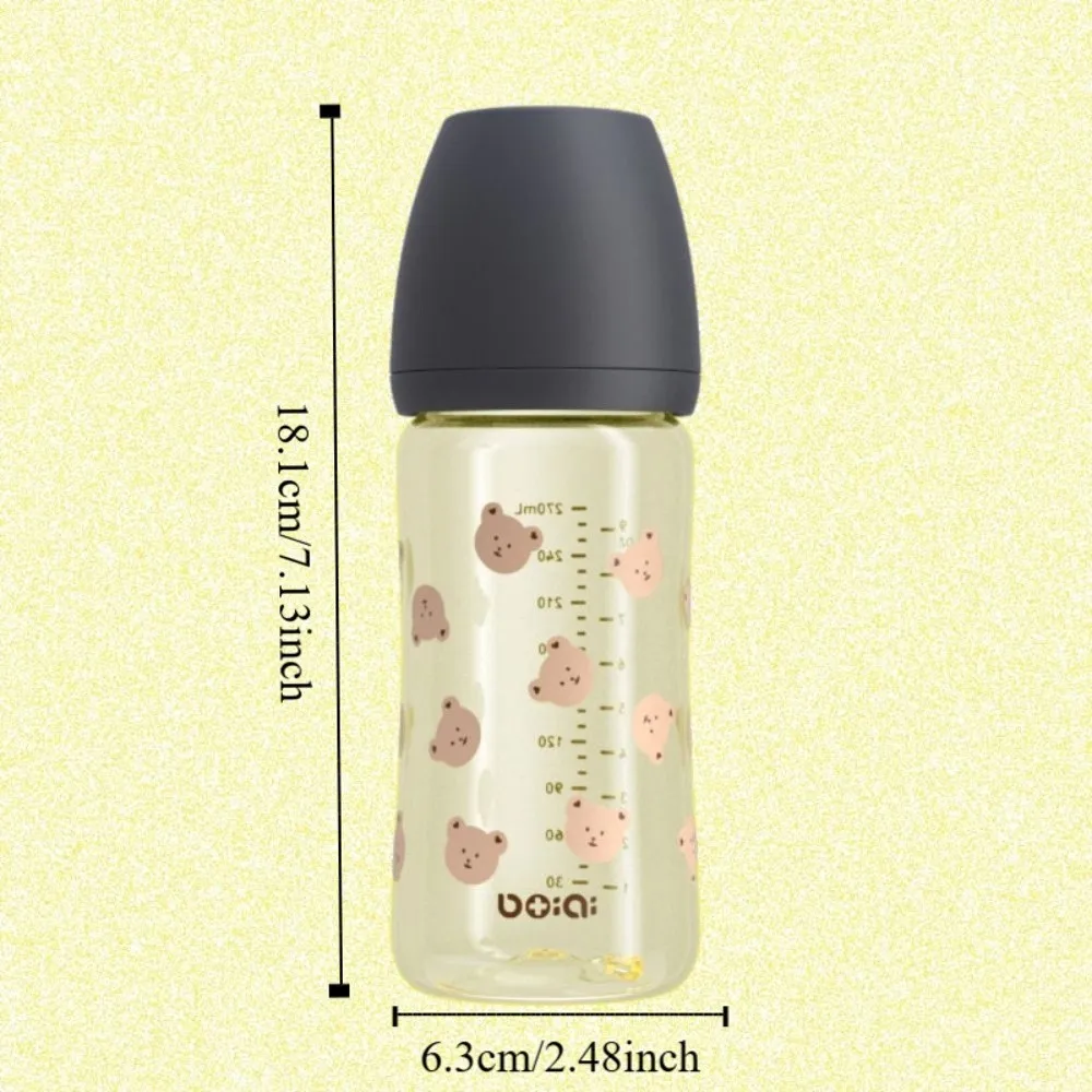 Silicone Nipple 270ml Baby Bottle Food Grade PP Baby Milk Bottle Newborns Infant Baby Bottle With Handle Feeding Utensils