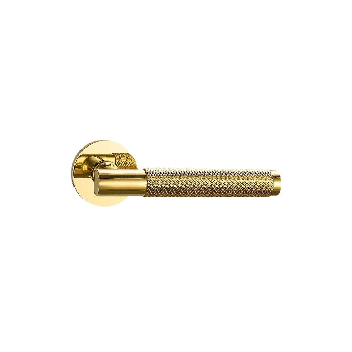 Trench copper Italian brass knurled straight reticulated bedroom lock household lock wooden door magnetic medium antique handle