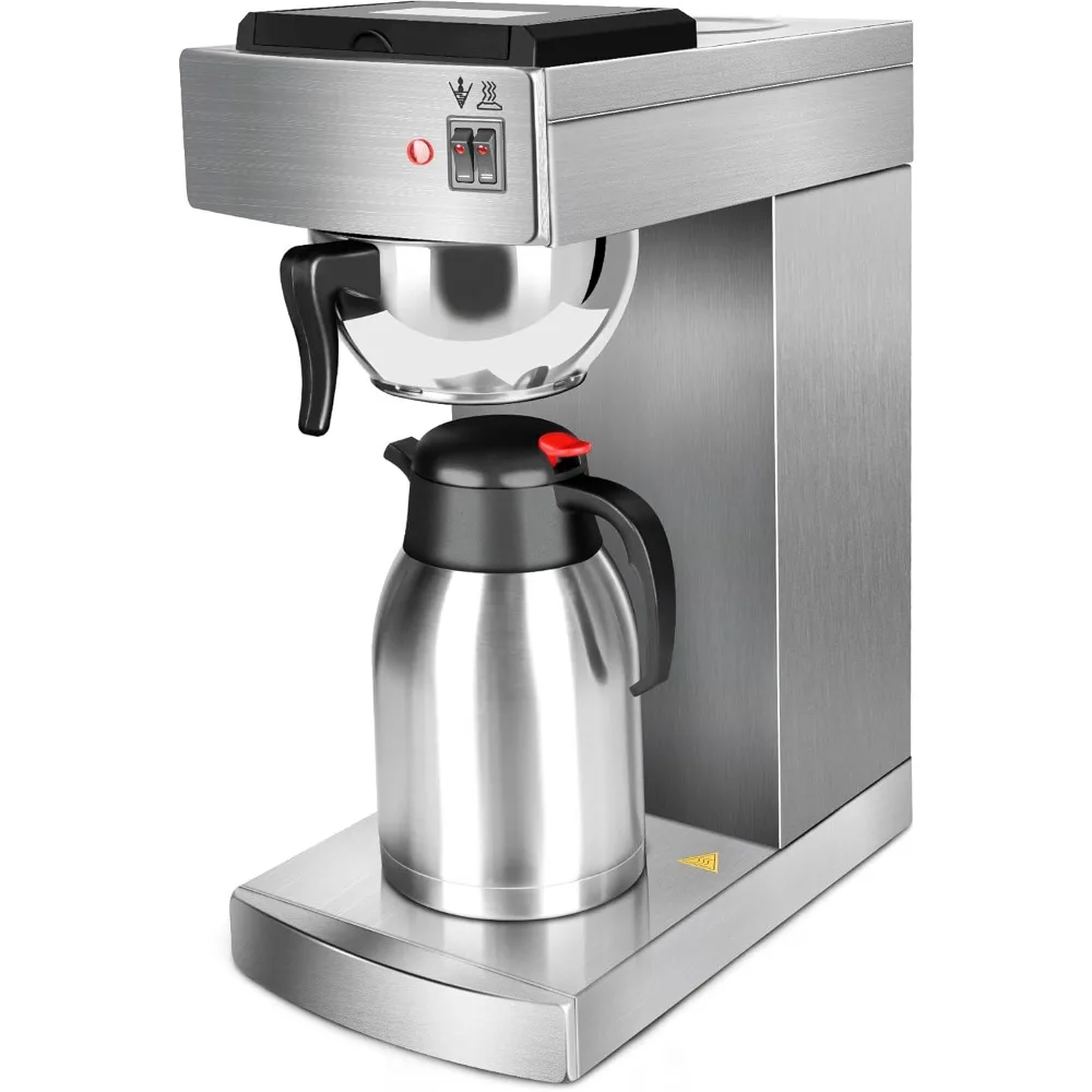 Coffee Maker with 2 Liter Airpot, Break Rooms, Waiting Areas, and Other Light Duty Applications, Stainless Steel Coffee Machine