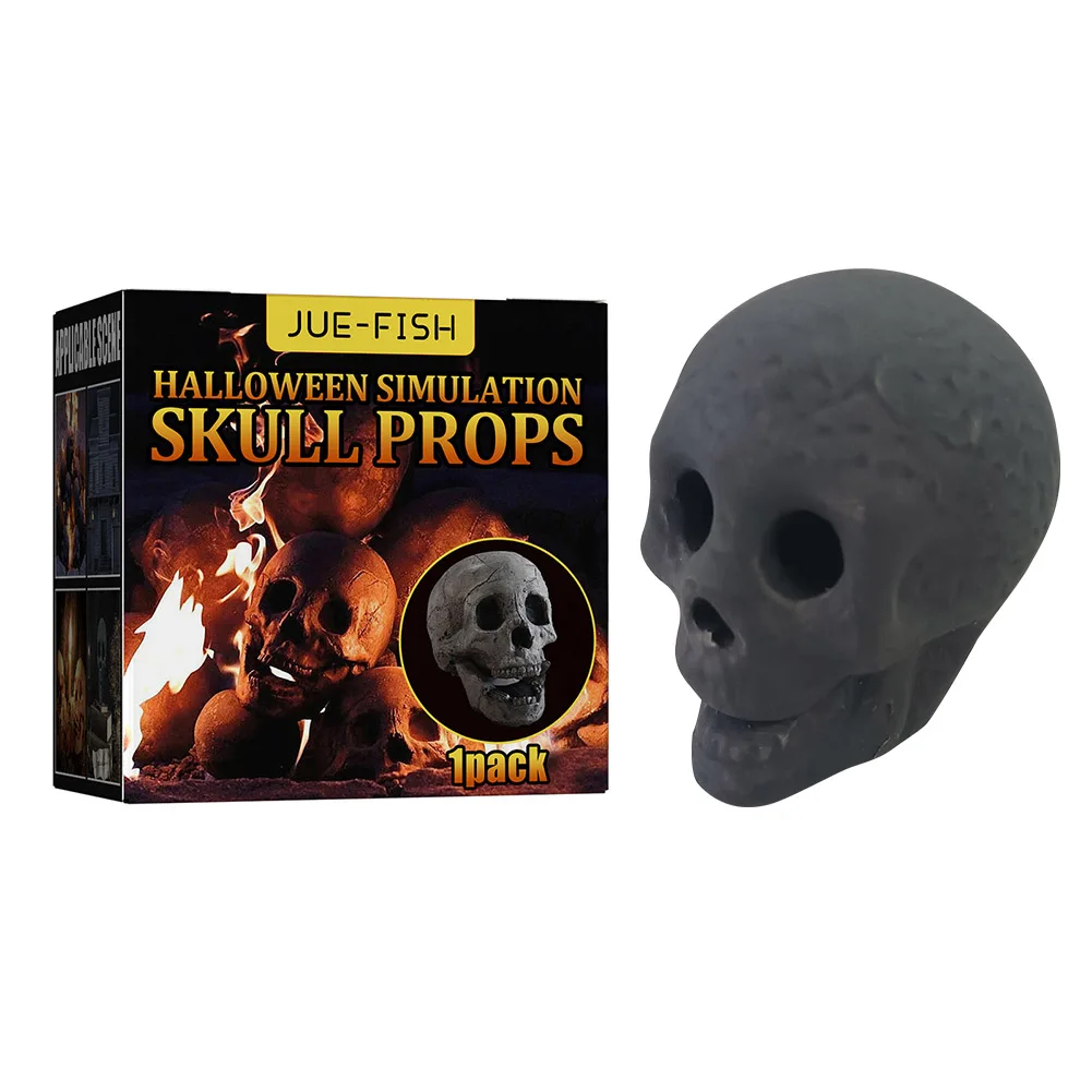 

Halloween Fireplace Skeleton Home Accessorie Fireplace Burning Skull Festive Supplies Party Ornament for Outdoor Garden Barbecue