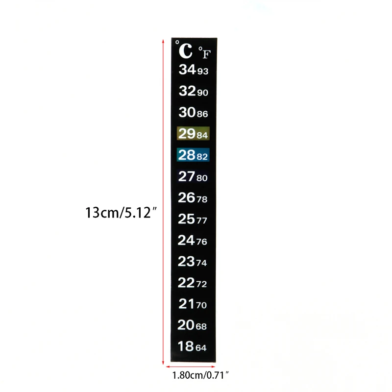 Termómetro de doble escala para acuario, medidor de temperatura líquida para tanque de peces, pegatina Fahrenheit, pantalla LCD Digital, Tira