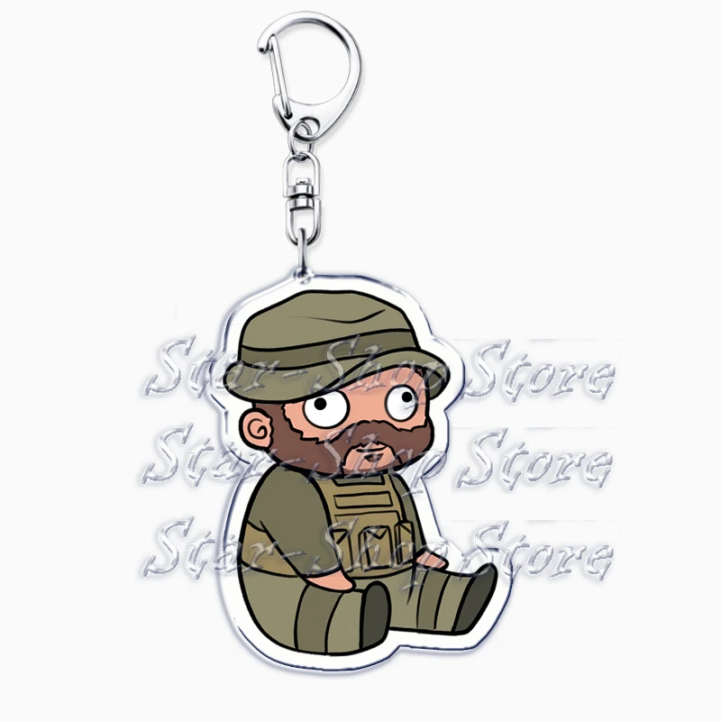 Cute Military Game Ghost Chibis Keychains for Accessories Cod Soldier Soap Simon Riley Keyring Jewelry Fans Friends Gaming Gifts view 2