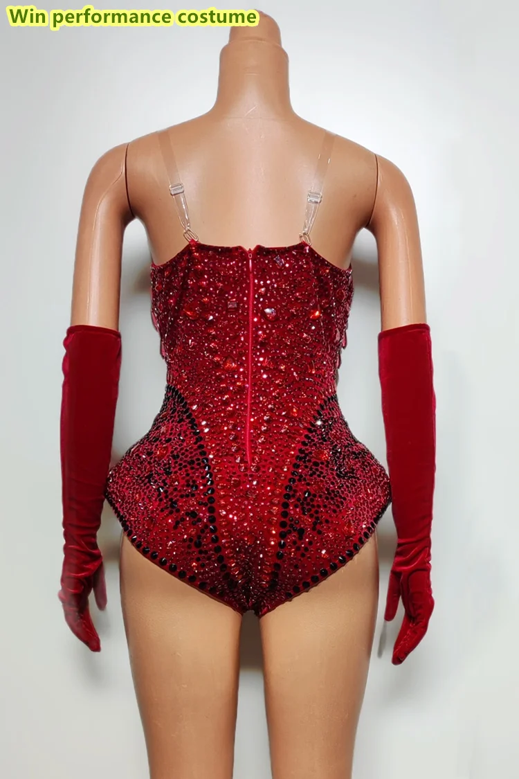 Millions Of Full Diamonds Multi-Color Tight And Sexy Jumpsuits Gloves Hats Parties Nightclubs Bars Performance Costumes