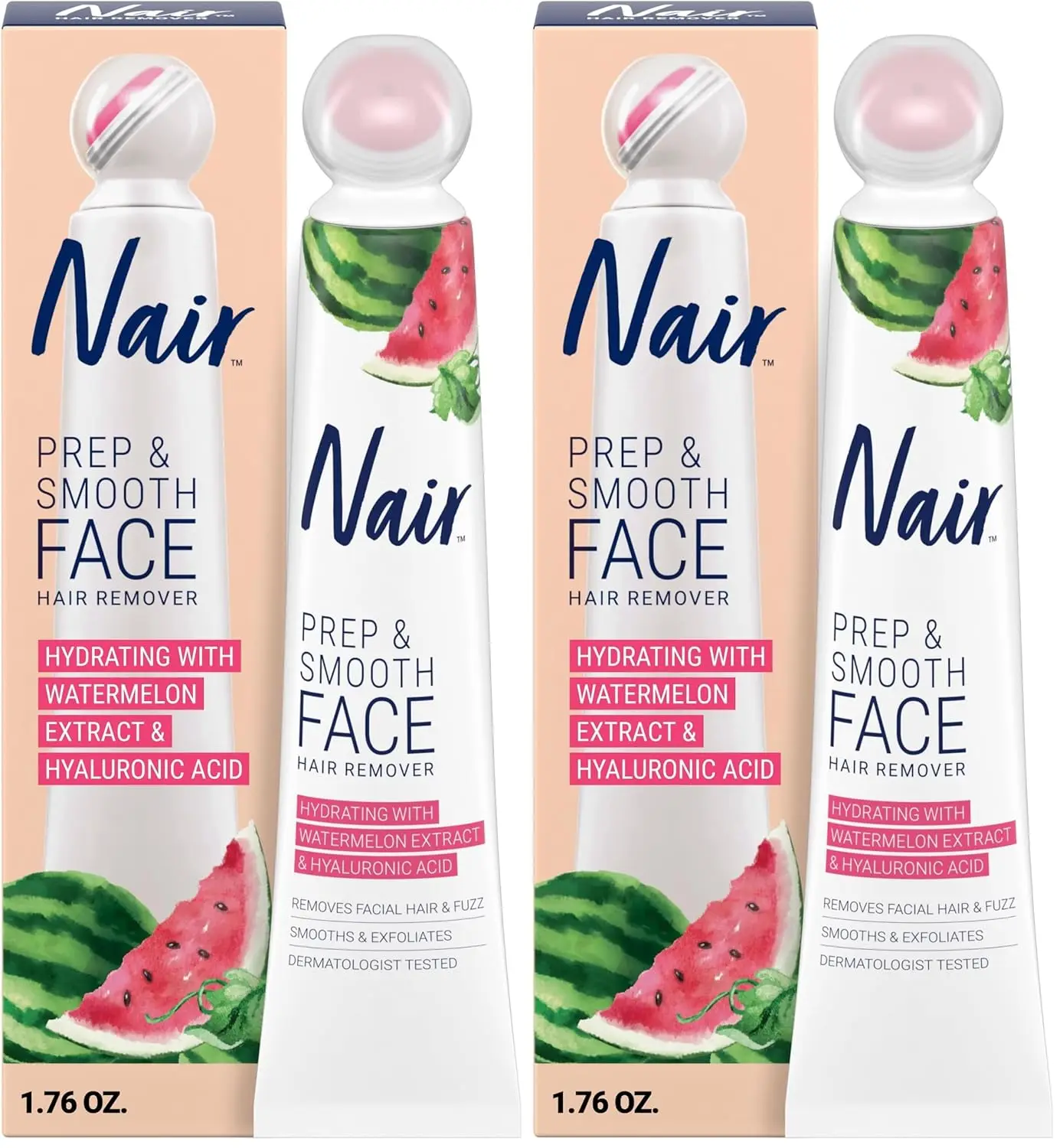 

Крем для депиляции и отшелушивания кожи лица для женщин - гладкая кожа с гиалуроновой кислотой, 1,76 унции, упаковка из 2 штук