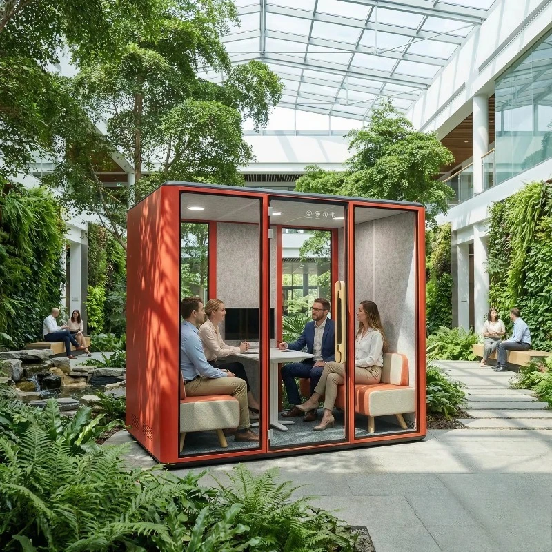 Portable Detachable Soundproof Booth Lightweight Acoustic Work Pod Customized Layout For Home Study Recording Live Broadcast