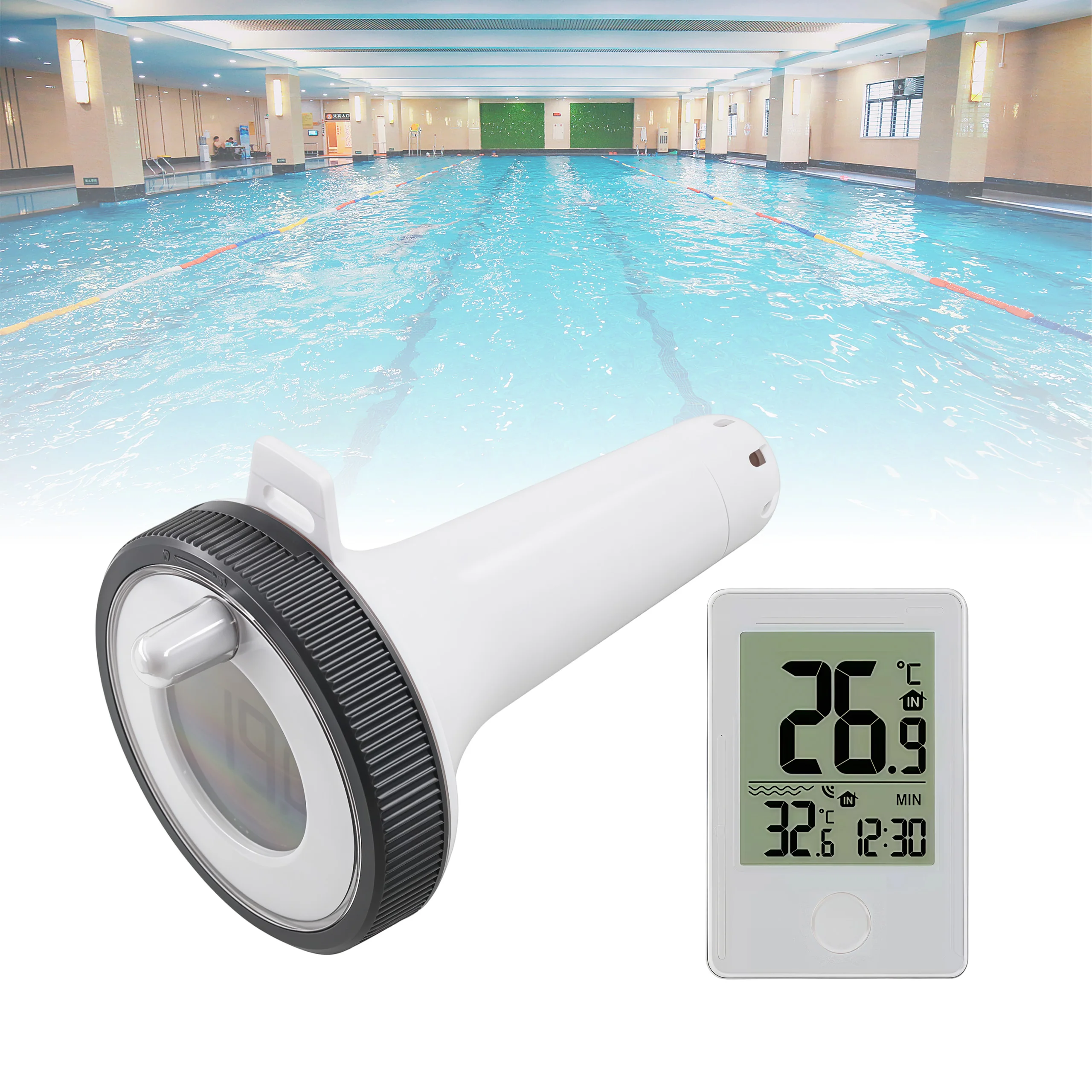 Wireless Pool Thermometer LCD Display 0.1℃ Accuracy Waterproof Digital Floating Thermometer Temperature Meter Pool Thermometer