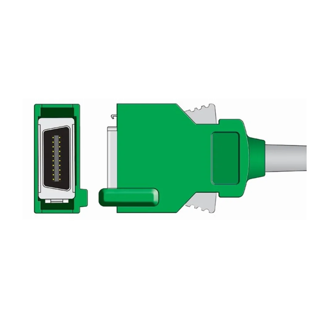 One-Piece Ecg Cable Ekg Cable Iec 3leads 5leads Snap Clip Ecg Lead Wires for Nihon Kohden Opv-1500 20pin Mornitor Machine