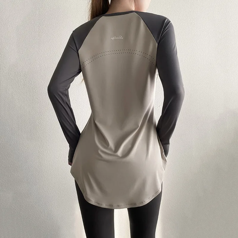 Long Sleeve Yoga Clothes 2024 Pilates Blouse Sport Women Top Yoga Shirt Fitness Running T-shirt Sportswear Gym Yoga Clothing