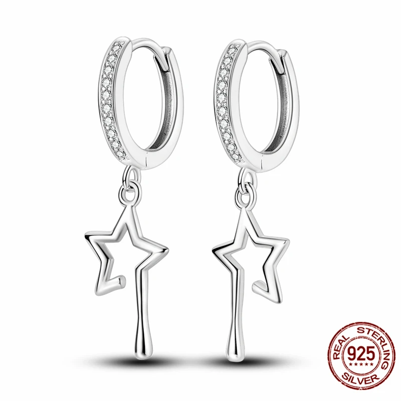 

High-quality S925 sterling silver earrings, women's star earrings, anniversary and wedding jewelry gifts.