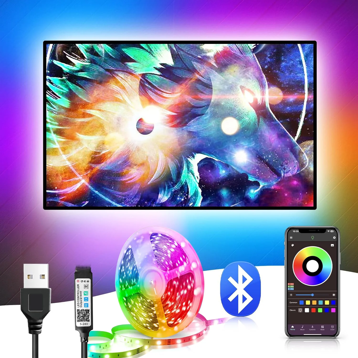 RGB-LED-Streifenlichter, 5 m, 10 m, 20 m, 30 m, USB-LED-Licht, APP-Steuerung, Musik-Synchronisierung, flexibles Band, Luces-LED-Diodenband für Raumdekoration