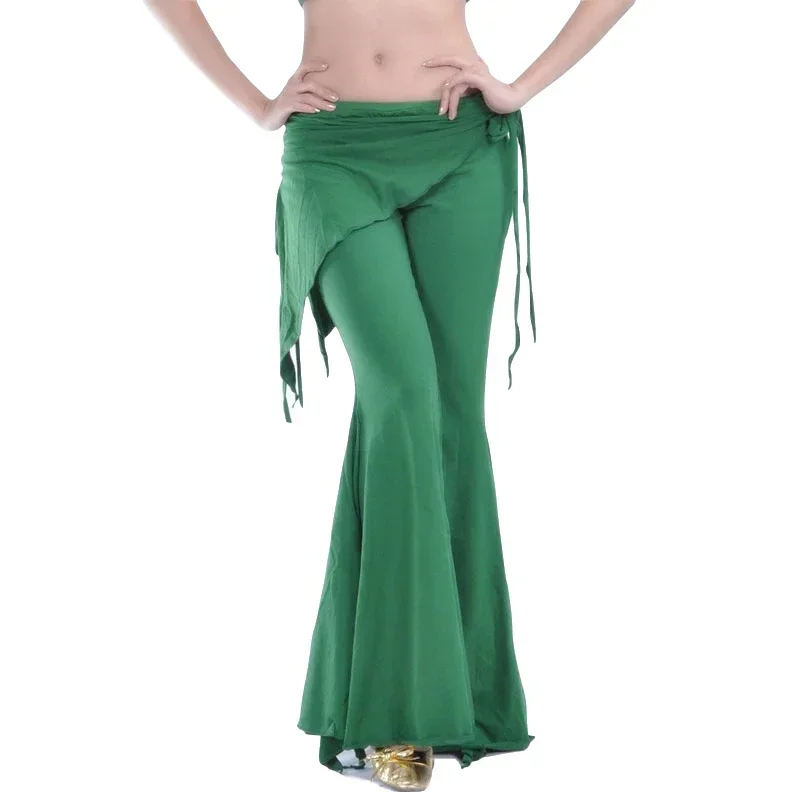 Tribal Fusion High Waist Flare Trousers Practice Pants with Panel Side Slits Gothic Belly Dance Pants