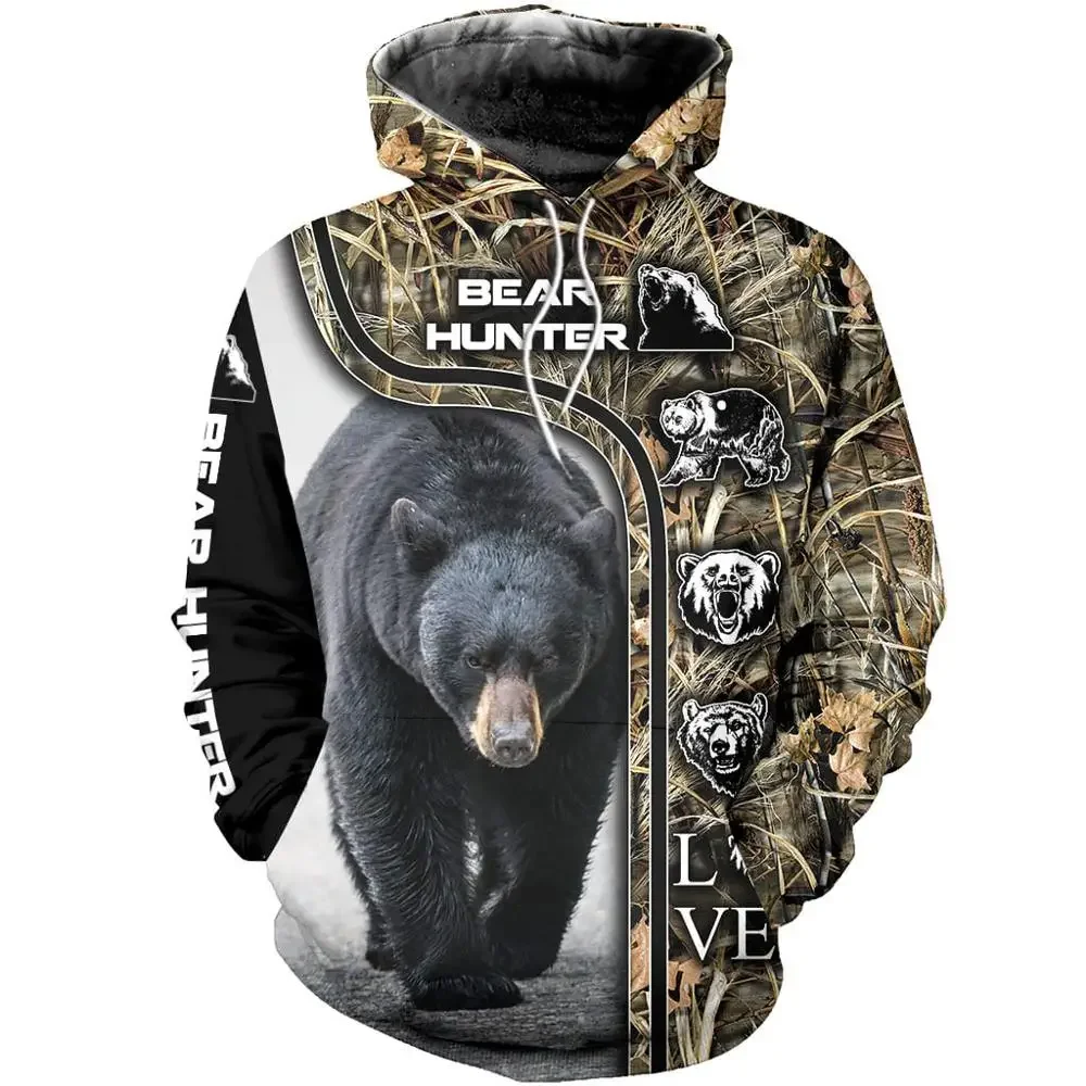 3D  Hoodies Hoody  Fashion Streetwear Hooded Sweatshirt Long Sleeve Men Women Casual Pullover Camo HUNTING ANIMALS DOG BEER