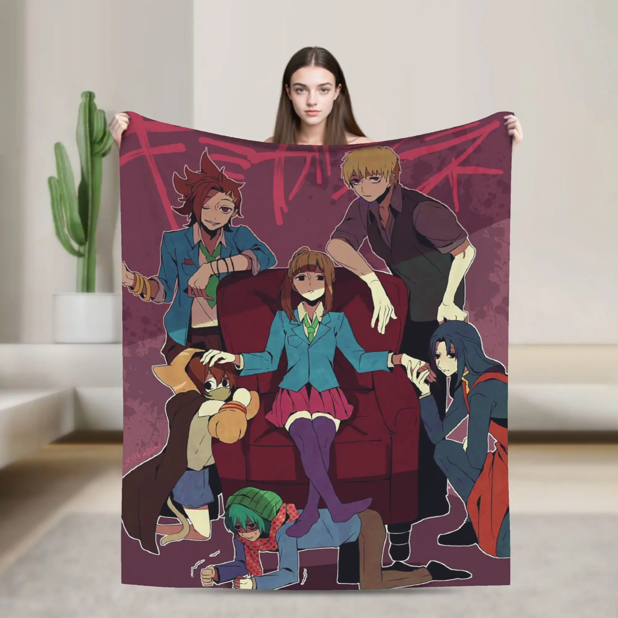 سارة سو شين YTTD بطانية الفانيلا بدوره إلى يموت أنيمي لعبة رهيبة رمي البطانيات للمنزل 125*100 سنتيمتر المفارش #1