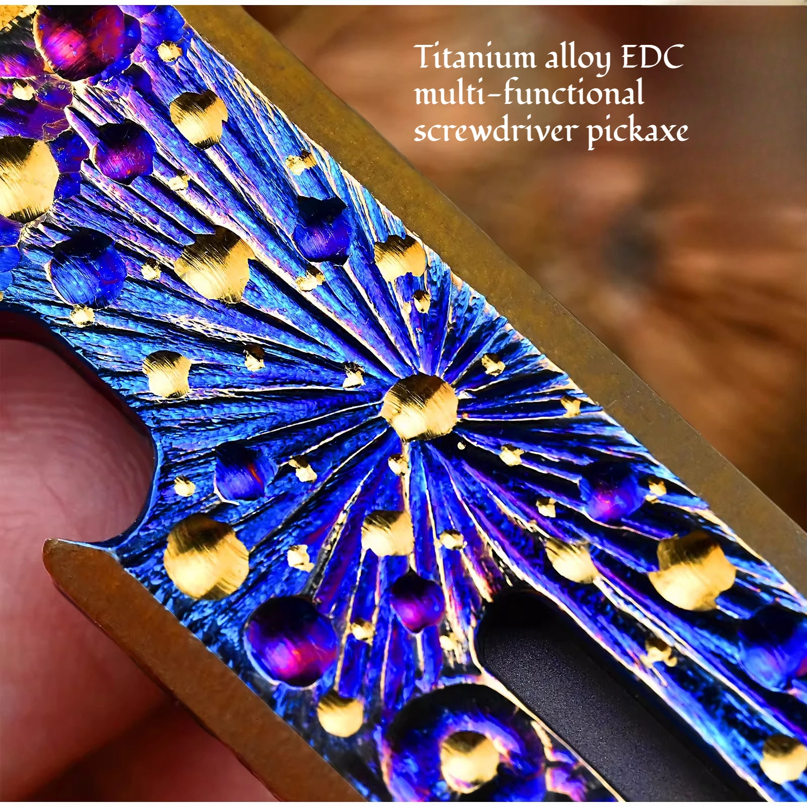 New Titanium Alloy EDC Multi-functional Pry Bar Hand-carved Screwdriver Bottle Opener Outdoor Self-defense Emergency Tool