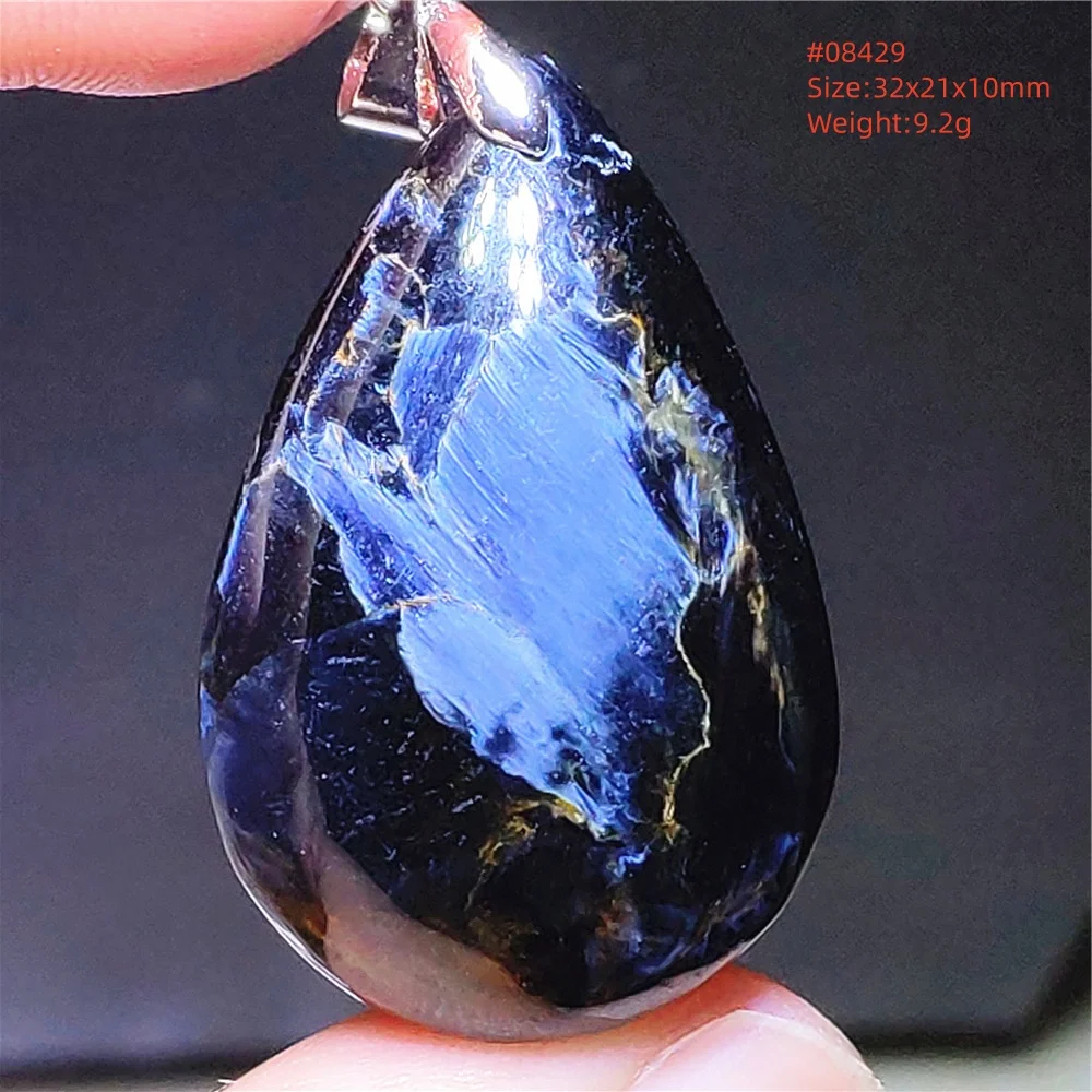 Natural Blue Pietersite Pendant Jewelry Yellow Petersite Gemstone Water Drop Namibia Women Men Necklace Fashion Cat Eye AAAAAA