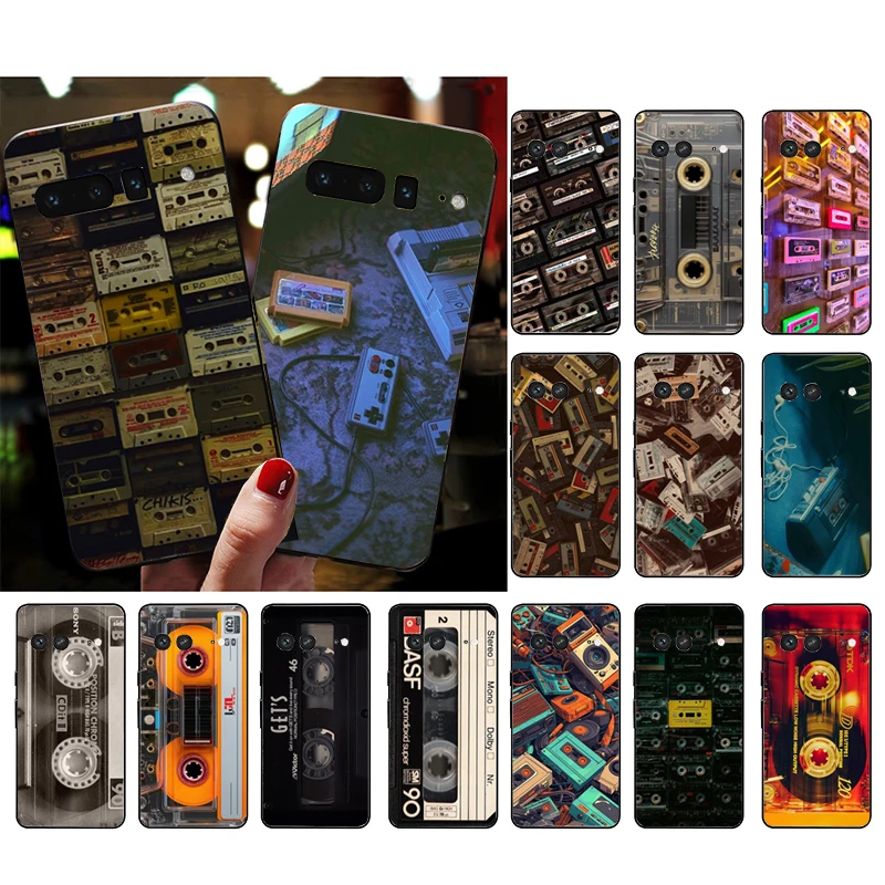 

For Google Pixel 10 9 Pro XL Silicone Phone Soft Case For Google Pixel 9A 8A 7A 6A 5 vintage cassette tape