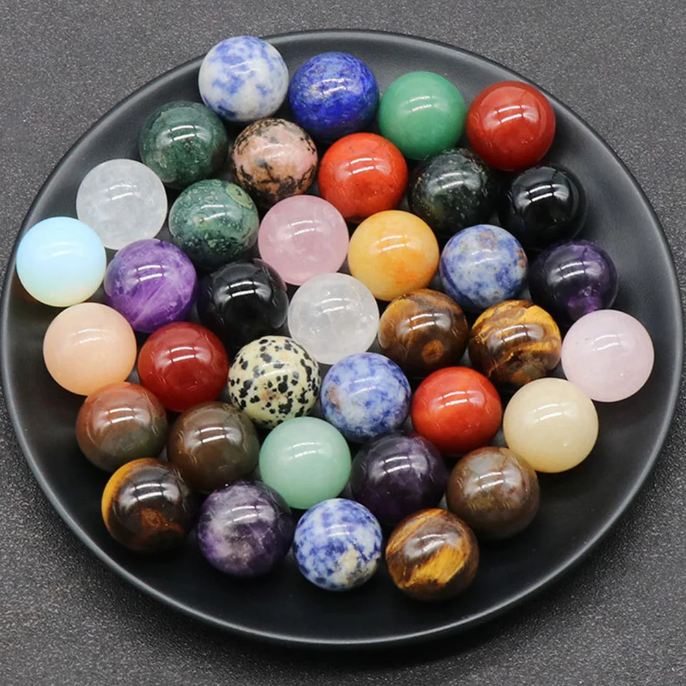 1pc Gemstone Balls 20mm Polished Crystal Sphere Multi Style Pocket Palm Crystals for Witchcraft Meditation Reiki Balancing Decor