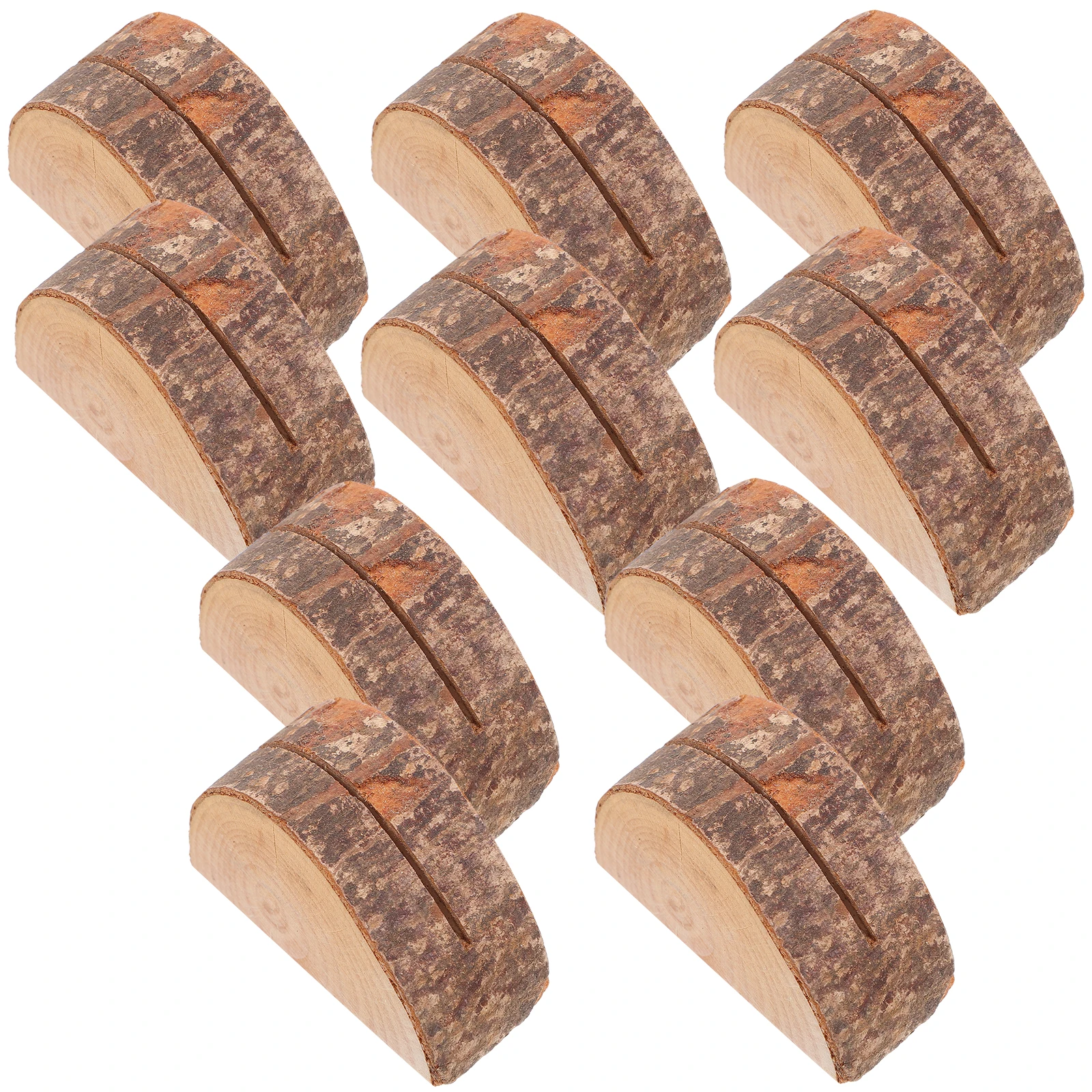 

1 set Photo Holders Bark Stump Crafts Retro Rustic Home Decor Wooden Wedding Table Signs Place Card Holders Number s Picture