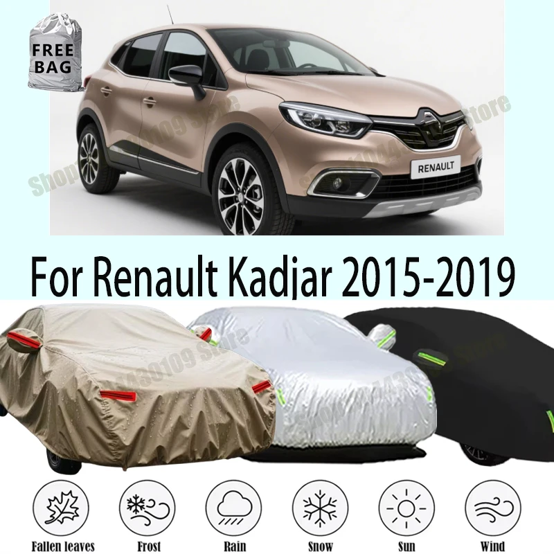 

For Renault Kadjar 2015-2019 Full Car Cover Outdoor Auto Sun Shade Anti-UV Snow Rain Protection Waterproof Cover Dustproof