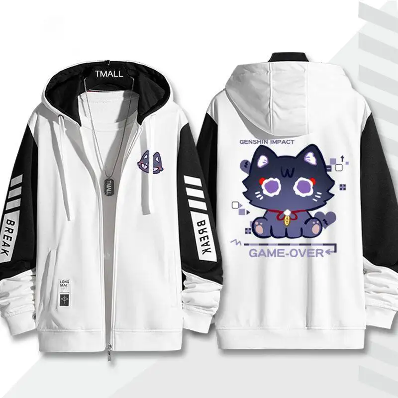 Genshin Impact Scaramouche Wanderer Zipper Hoodie, Anime Game Print Thick Fabric Hooded Sweatshirt, Merch for Men & Women view 3
