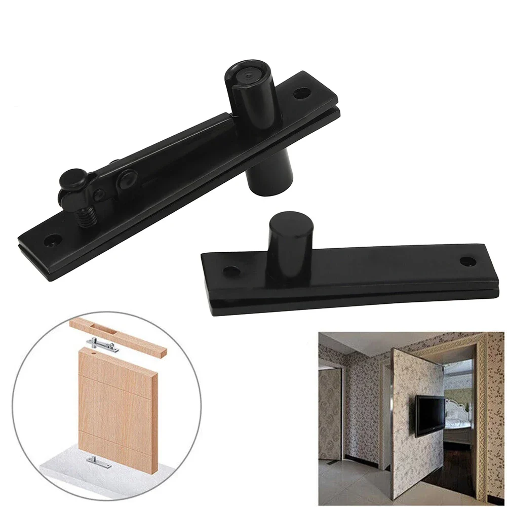 

1pcs Pivot Hinge Stainless Steel Black 180 Degree Rotation Invisible Door Pivot Hinges For Wood Door Home Renovation Accessories