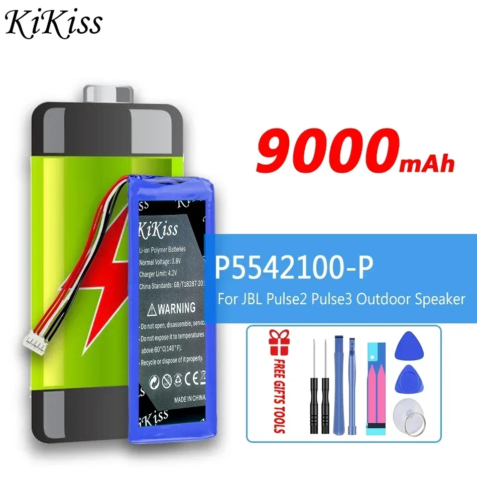 KiKiss Duża pojemność 9000 mAh P 5542100 -P Zamienna bateria do głośników zewnętrznych JBL Pulse 2 Pulse 3 Pulse 3