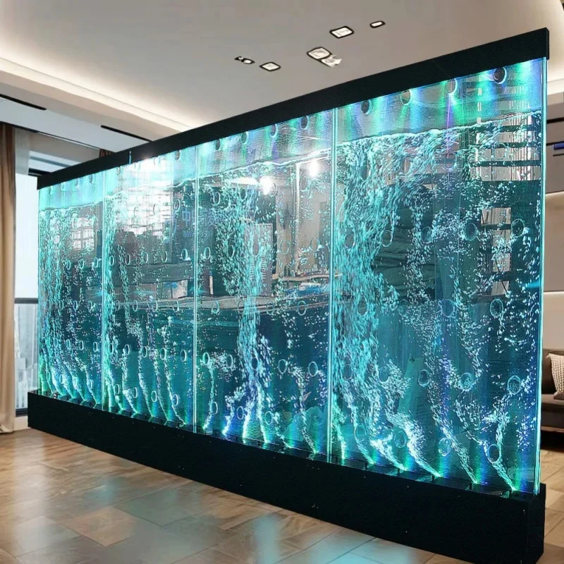 custom.Modern Acrylic Bubble Wall Luxury Living Screen & Room Divider with Beautiful Aquarium Decor Indoor