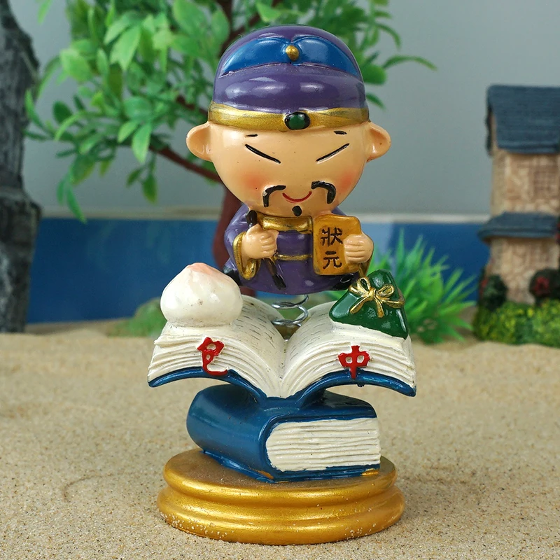 resin figure mental psychological sand table game box court therapy  chinese  anciet  champion in  school Number One Scholar