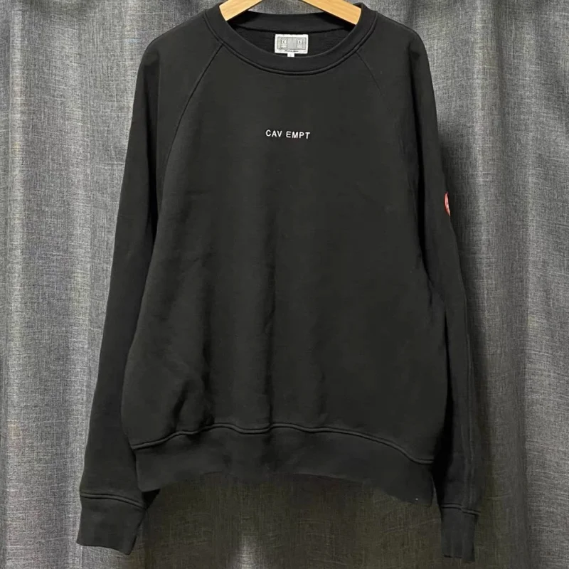 Harajuku CAVEMPT Sweatshirts CE Splicing High-quality Embroidery Female Profile Palm Silhouette Men Women Pullover Streetwear image 3