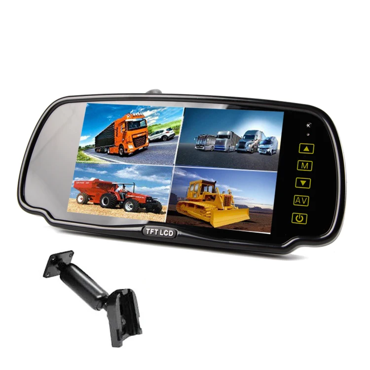 12V Digital AHD Display 7 Inches Back View Mirror Split Screen