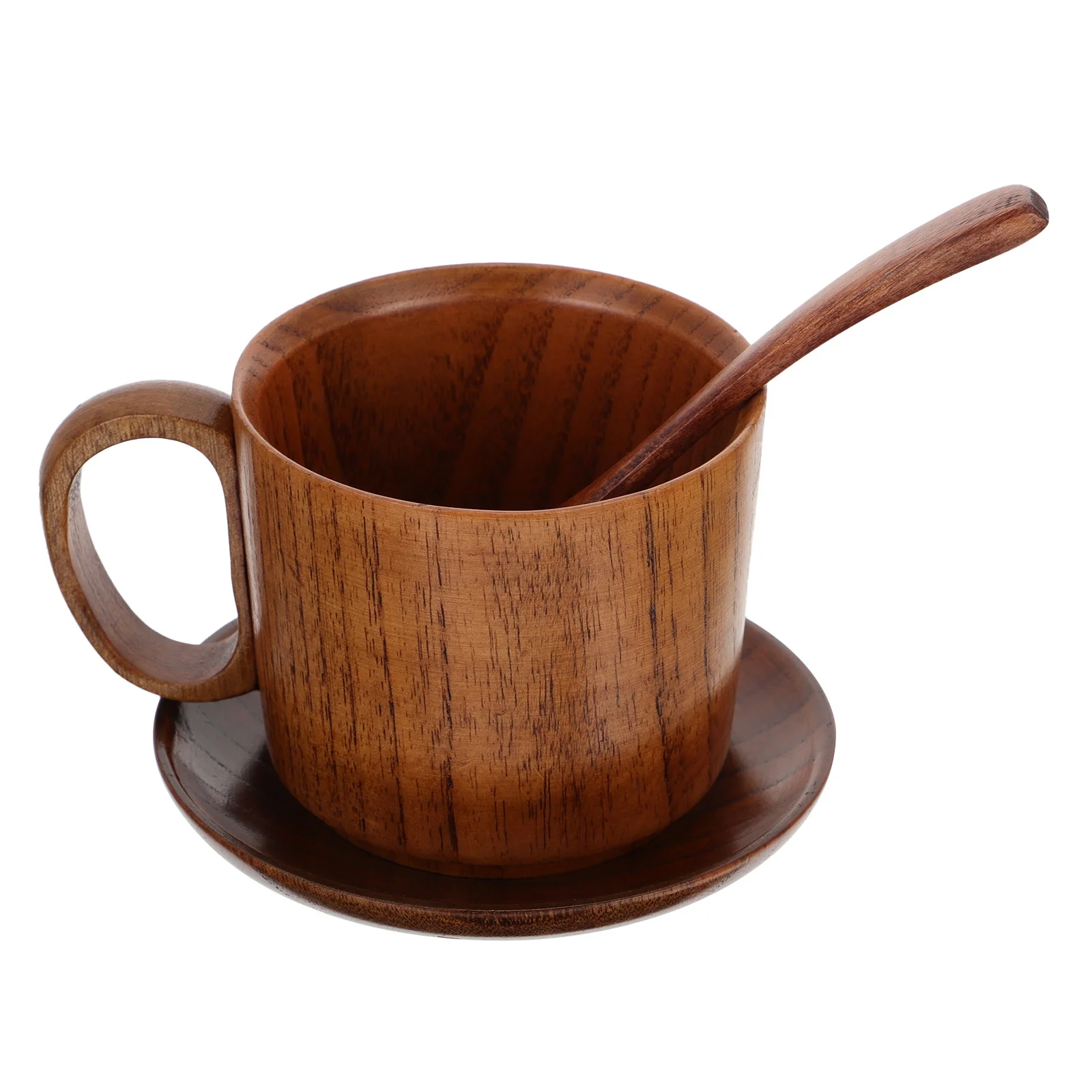 

3pcs Acidic Jujube Wood Coffee Cup Set Natural Wooden Mug For Milk Tea Juice Drink Smooth Large Capacity Kitchen