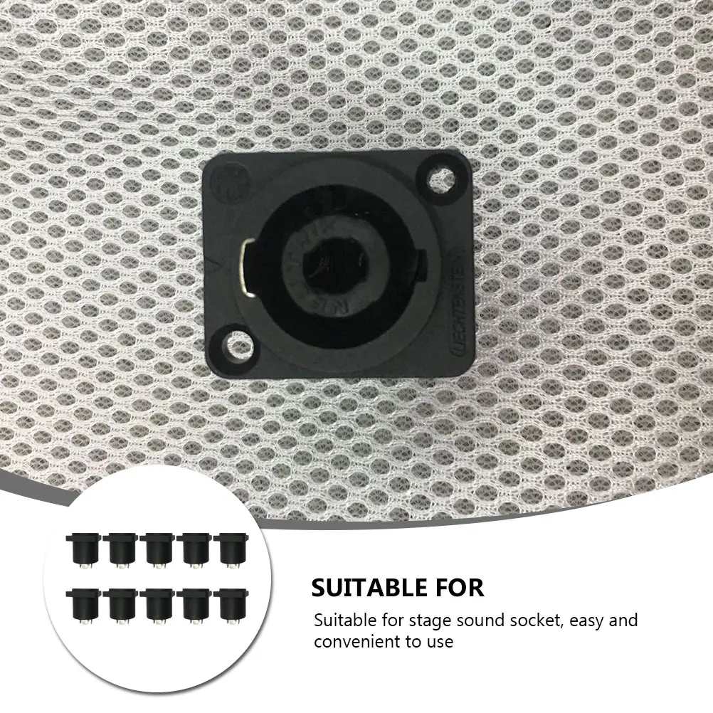 

10Pcs Loudspeaker Socket Audio Bracket Durable Stainless Steel Bolt Easy to Use Stage Sound Box Socket Audio Bracket