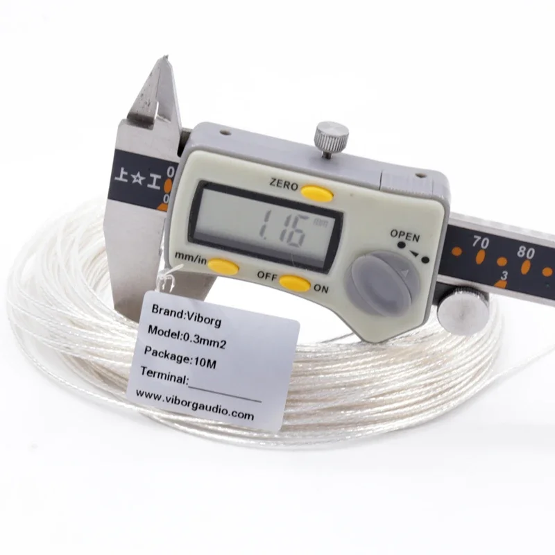 10 メートルハイファイオーディオ DIY OCC 銅銀メッキ 6N OCC 信号ケーブル 0.3 ミリメートル角線ヘッドフォンライン