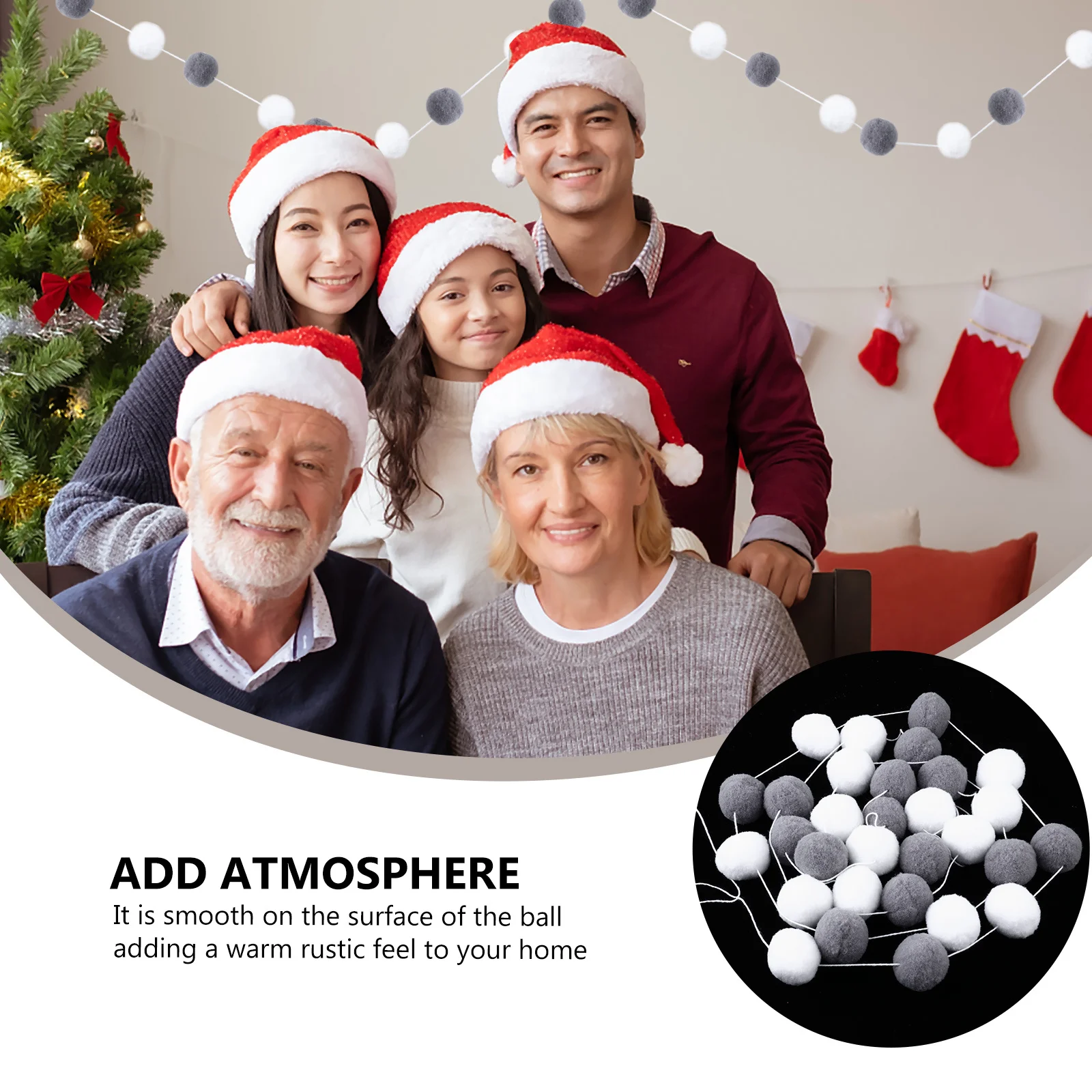 

Sweet Felt Ball Garland No Knots Adjustable Total Length Xmas Ornaments Felt Ball Garland Wall Hanging Decor Xmas Wall Hanging