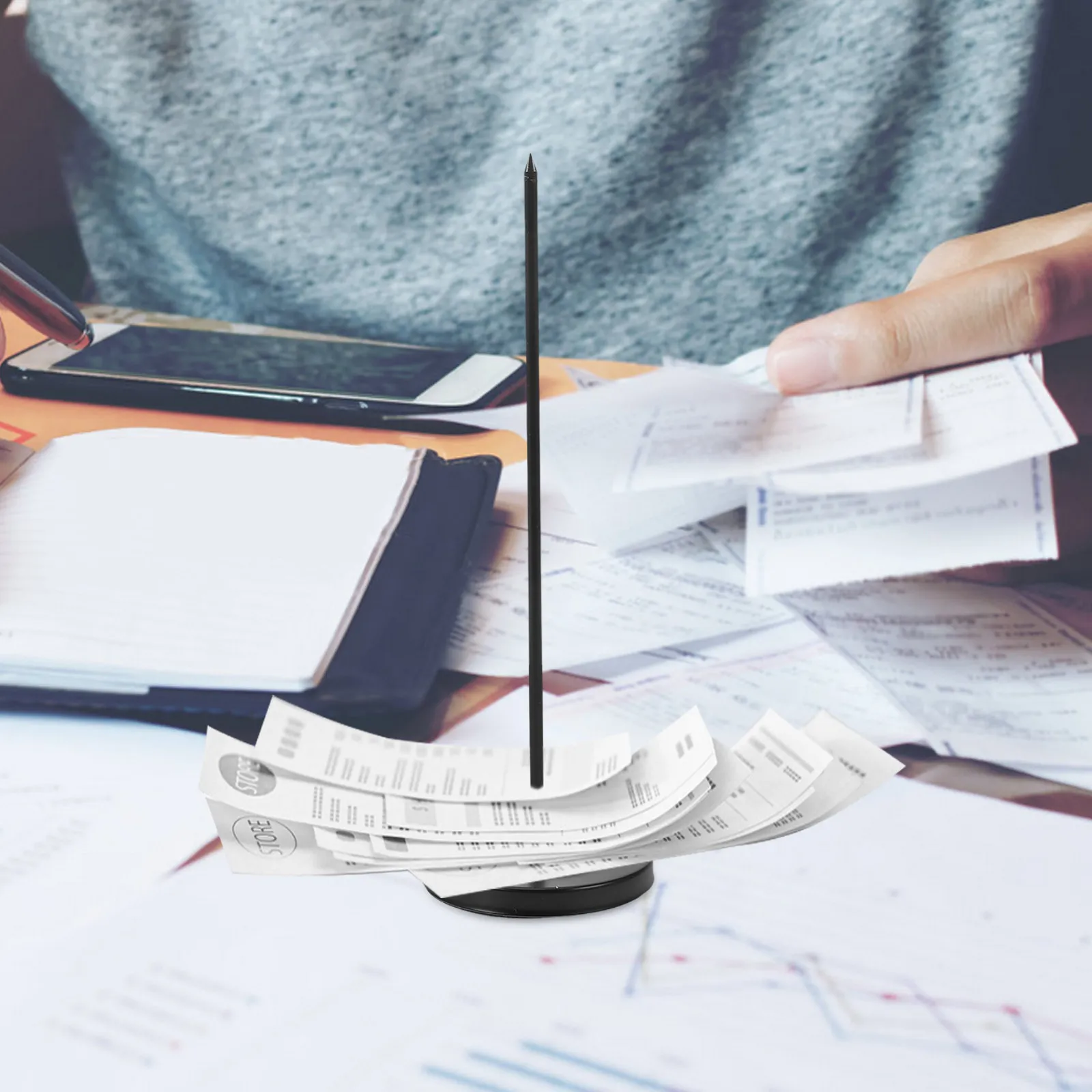 

Receipt Holder Spike Easy Clean Desk Bill Organizer Rod Memo Fork for Restaurant Hotel Receipt Storage Ticket Holder