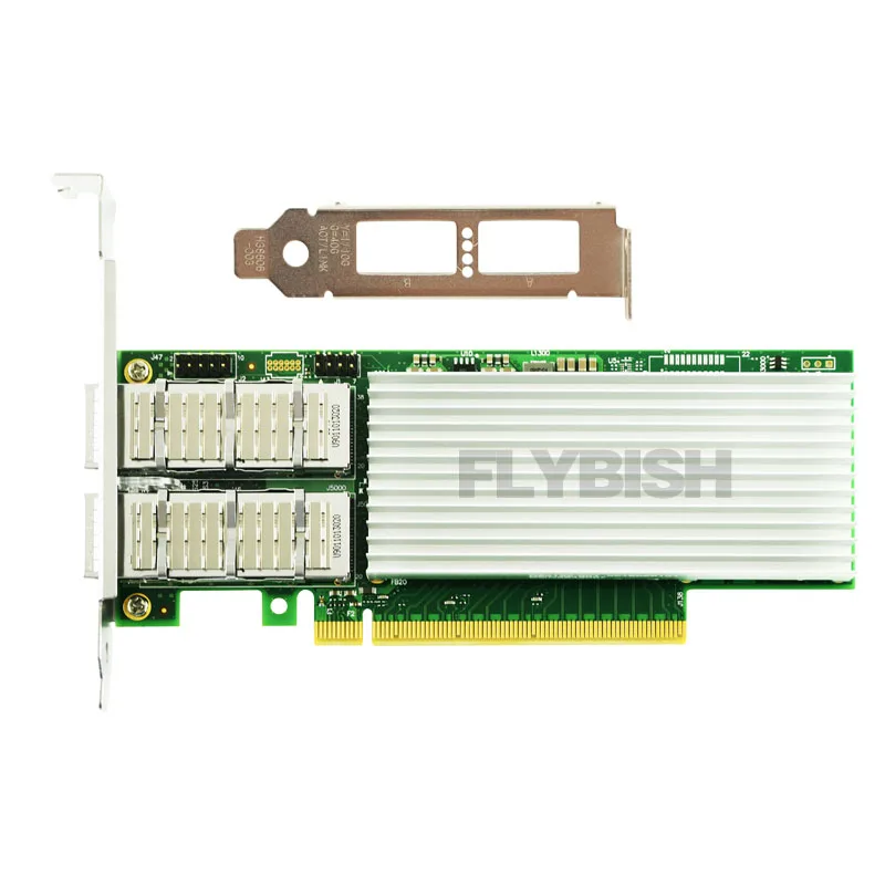 FLYBISH E810-CQDA2 PCI-Ex16 Dual Port Ethernet Network Adapter card 100Gb for intel E810 chip Fiber optic module not included