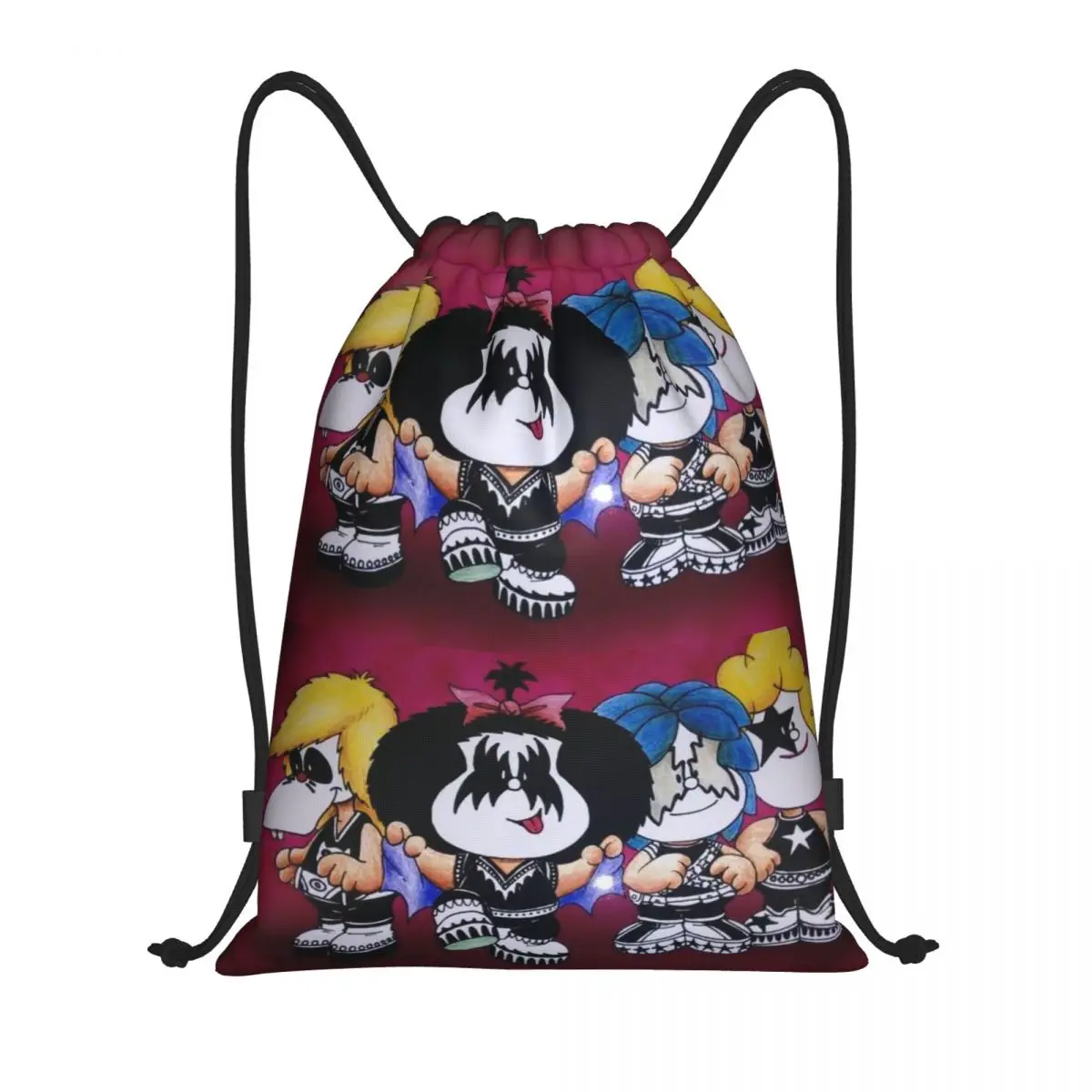 Mochilas divertidas personalizadas del compras de la mochila del gimnasio de los deportes portátiles de las mujeres de los hombres de los bolsos del cordón de Mafalda