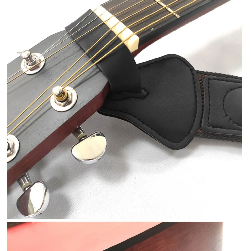 Pasek do gitary folkowej z 3 uchwytami na kostki, regulowany pasek na ramię do gitary elektrycznej ze skóry PU, osobowość, taśma.