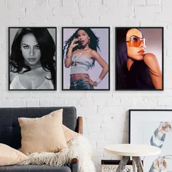 Singer Aaliyah Actress Poster No Framed Poster Kraft Club Bar Paper Vintage Poster Wall Art Painting Bedroom Study Stickers