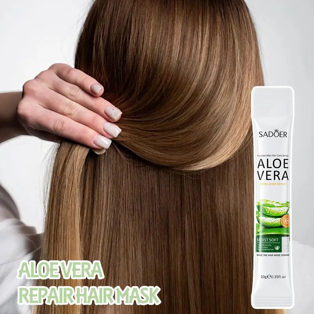 SADOER Magical Aloe Vera Hair Mask 5 Seconds Fast Repairing Nourish Hair Damaged Deep Soft Smooth Straighten Frizzy Hair Sh V6A9