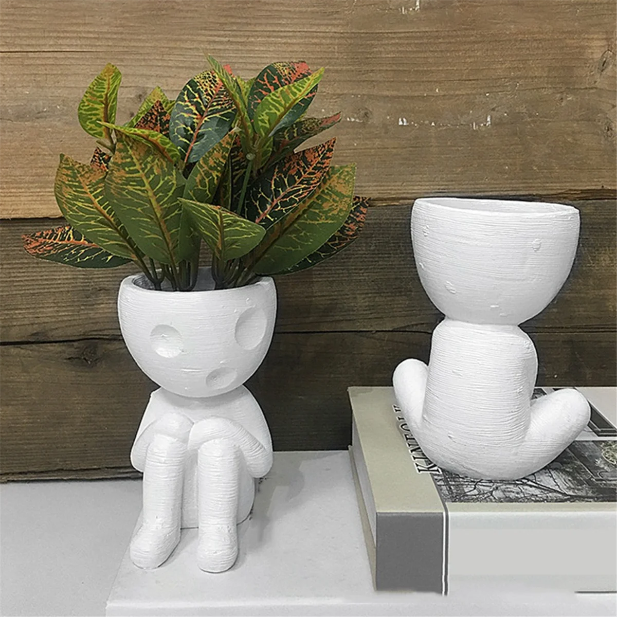 Mummy Vase Gardening Flower Pot Small Plant Stand Air Plant Stand Indoor Plant Pot Abstract Character Vase Ornaments,A