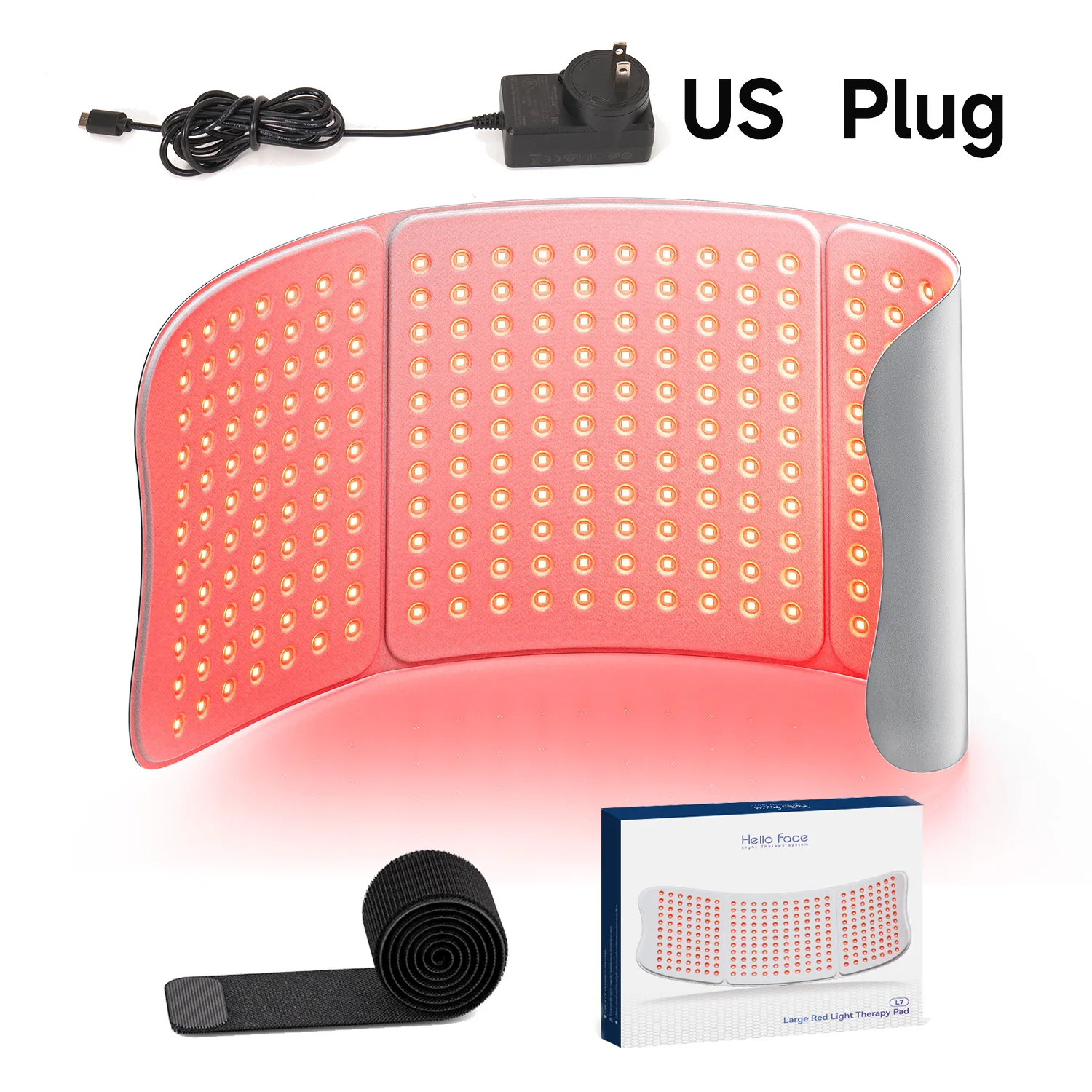Roodlichttherapiekussen 660nm 850nm voor verlichting van lichaamspijn, grote 30x12inch mat met timer - Hello Face L7 Tri-Chip nabij infrarood