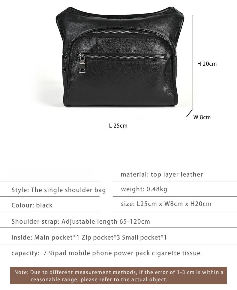 Classic & Trendy Men's Genuine Top-Layer Cowhide Messenger Bag - Soft, Stylish, Minimalist Commuting Shoulder Backpack