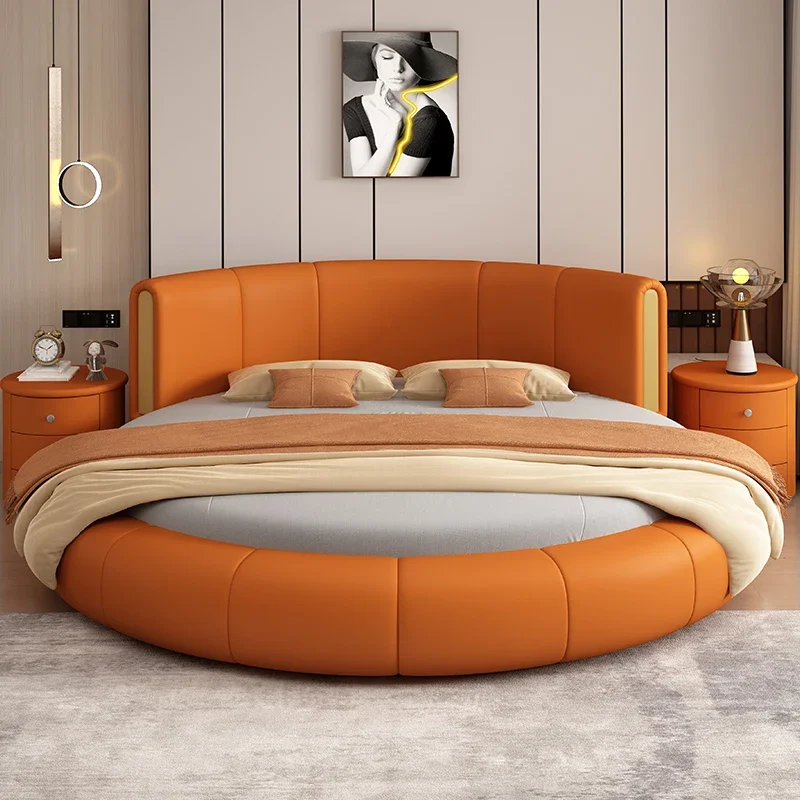 Couples Cheap Double Bed Australia Gray Brown Circle Japanese Double Bed Cloud King Size Modern Camas De Dormitorio Furniture