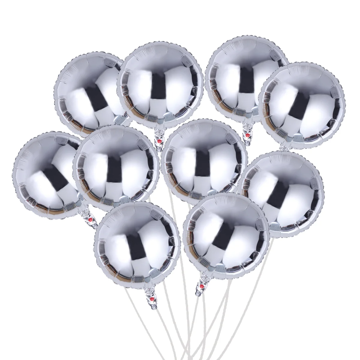 

10pcs 18 inch Round Shape Foil Balloon Party Balloons for Valentine’s Day Wedding Birthday Party Decoration (Silver)