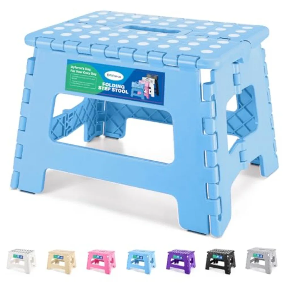 Folding Step Stool 9", Step Stool, Heavy Duty Step Stools for Adults, Compact Feet Stools, Light-Weight Toddler Step Stools for