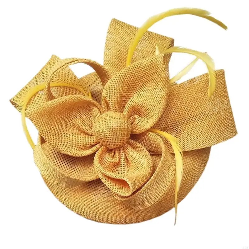 

Fashion Elegant Fascinator Hat Decorative Flower Headpiece With Adjustable for Weddings Teas Parties Event Y166