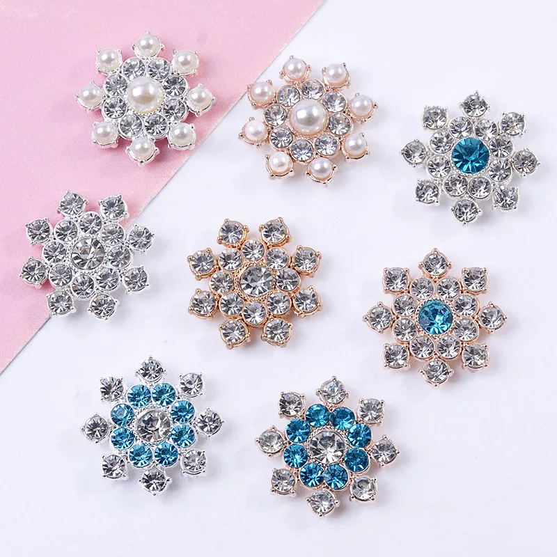 

10PCS Crystal series sunflower flower disc drill buckle diy bridal hair accessories shoes and clothing material accessories